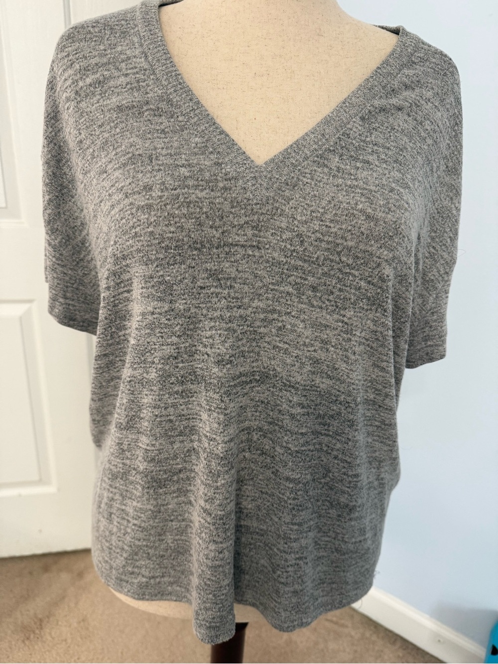 rag & bone Gray Marled V-Neck Sweater